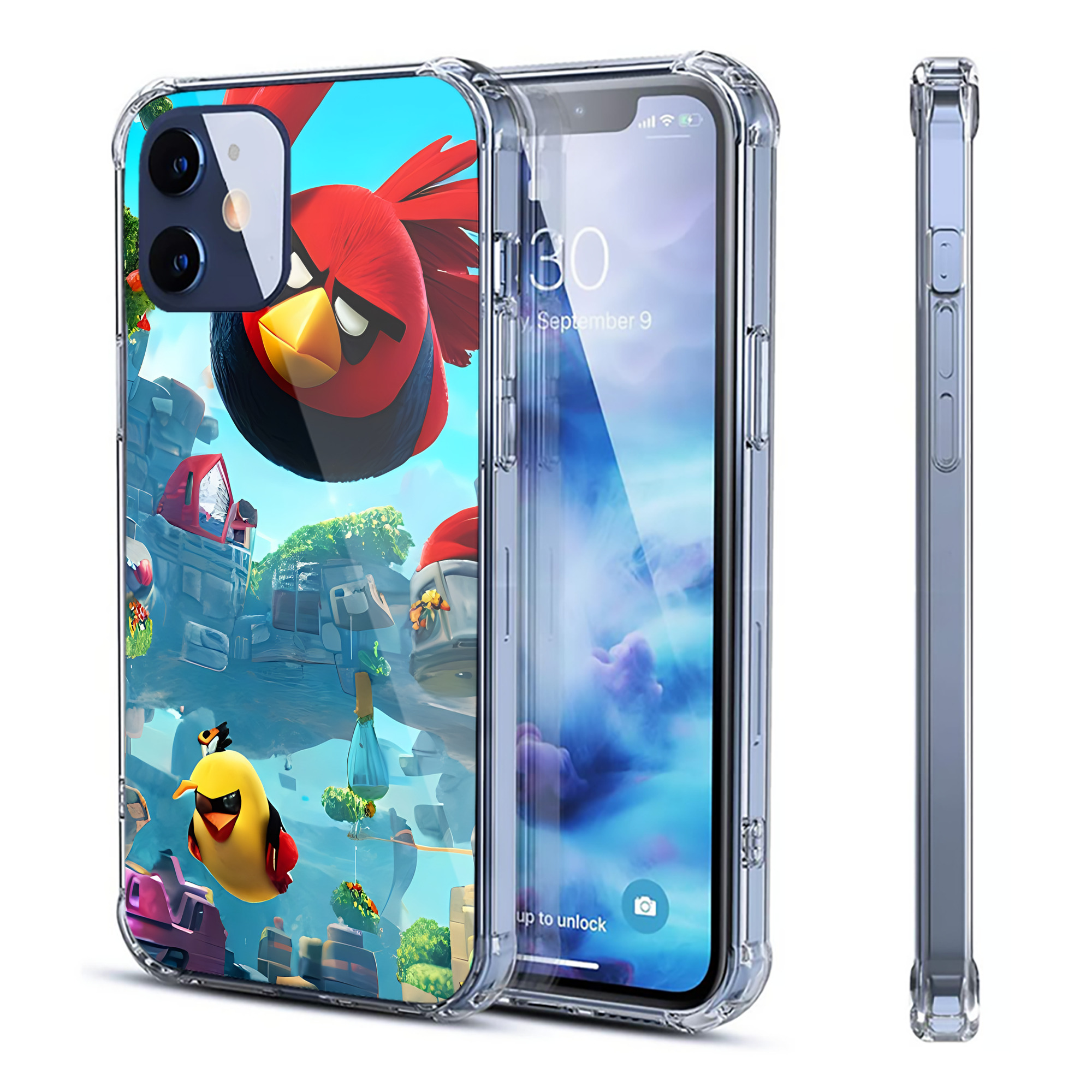 （画像用） Angry Birds アングリーバード 【iPhone 12シリーズ対応】透明スマホケース（クリアソフトケース）